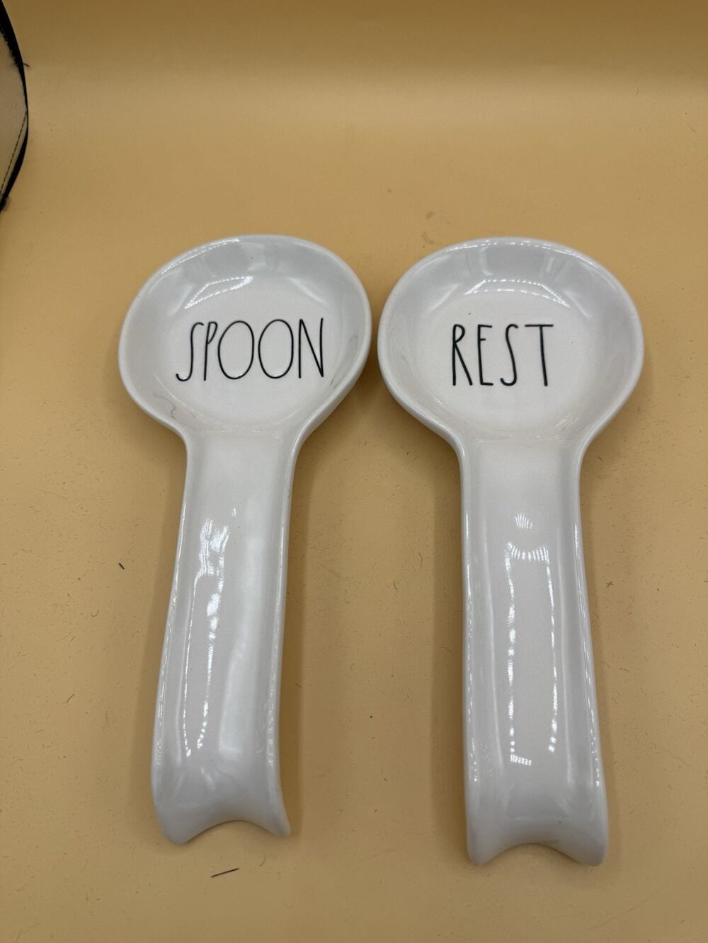 Rae Dunn Spoon Rest Set SPOON REST White Ceramic Artisan Collection Magenta
